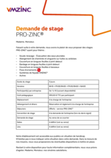 Demande de stage PRO-ZINC